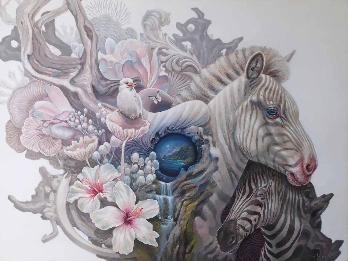 ‘Zoe’ (acrylic on canvas, 36 by 48 inches, 2024).